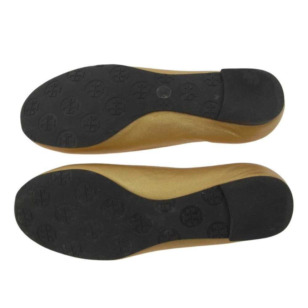 Tory Burch トリーバーチ 50008619 バレエ フラット シューズ ゴールド系 6.5【中古】