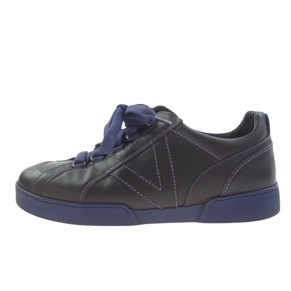 LOUIS VUITTON ルイ・ヴィトン BA0047 レザー ローカット スニーカー ダークブラウン系 パープル系 6.5【中古】