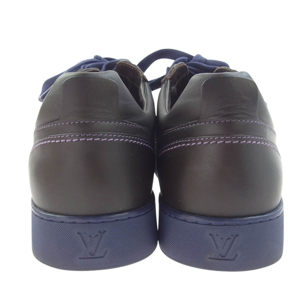 LOUIS VUITTON ルイ・ヴィトン BA0047 レザー ローカット スニーカー ダークブラウン系 パープル系 6.5【中古】