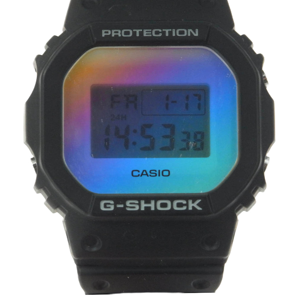 CASIO G-SHOCK カシオ ジーショック DW-5600SR-1 Iridescent Color Black  腕時計 リスト ウォッチ ブラック系【中古】