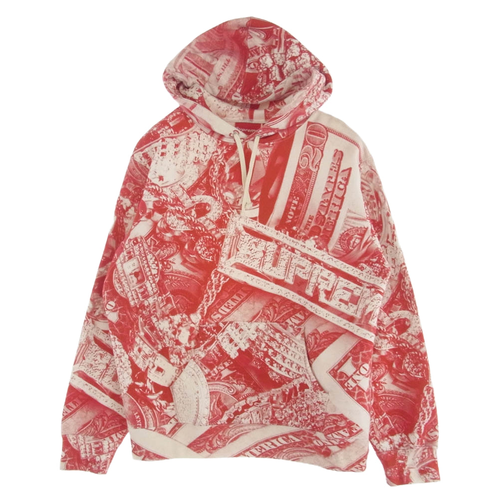 Supreme シュプリーム 20SS bling hooded sweatshirt ブリング フーデッド パーカー レッド系 S【中古】