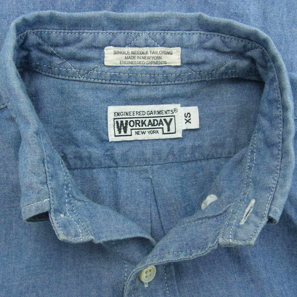 Engineered Garments エンジニアードガーメンツ WORKADAY ボタンダウン シャンブレー 長袖 シャツ ライトブルー系 XS【中古】
