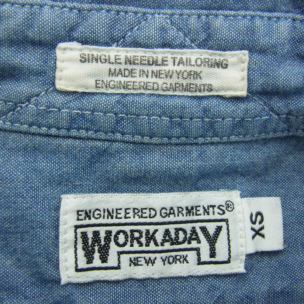 Engineered Garments エンジニアードガーメンツ WORKADAY ボタンダウン シャンブレー 長袖 シャツ ライトブルー系 XS【中古】