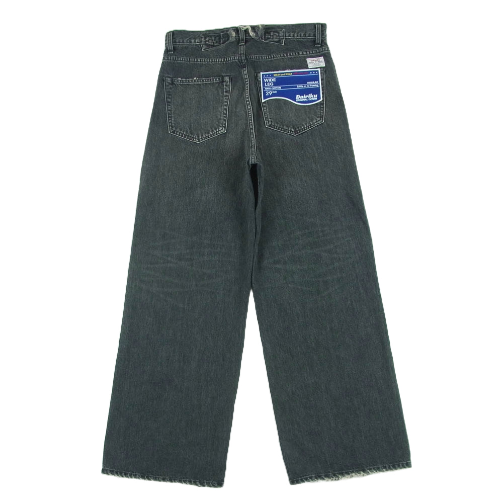 ダイリク 24AW 24AW D-12 WIDE VINTAGE DENIM PANTS ワイド ヴィンテージ デニム パンツ グレー系 Black M 29【新古品】【未使用】【中古】