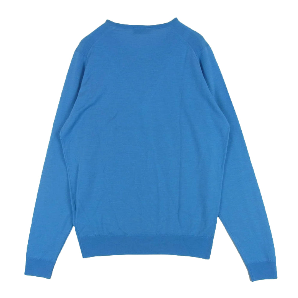JOHN SMEDLEY ジョンスメドレー standard fit shipton pullover vn ls 30G Vネック ニット ライトブルー系 L【極上美品】【中古】