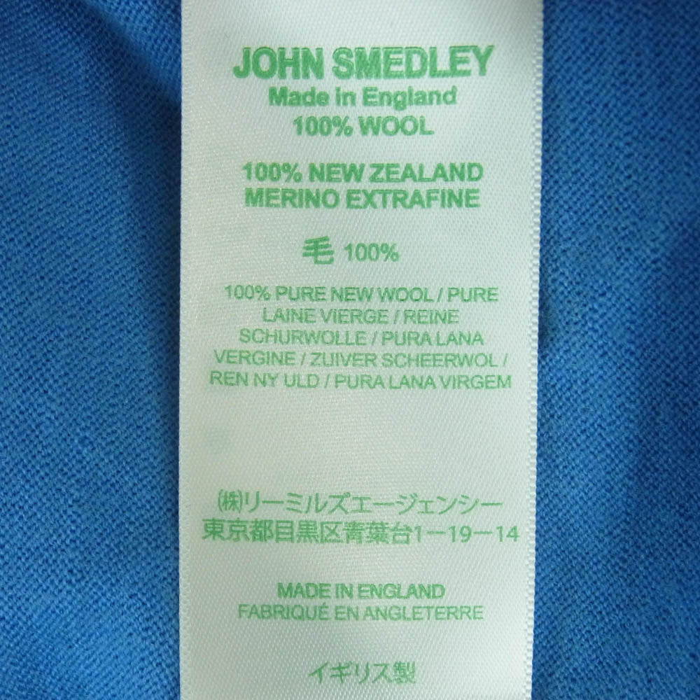 JOHN SMEDLEY ジョンスメドレー standard fit shipton pullover vn ls 30G Vネック ニット ライトブルー系 L【極上美品】【中古】