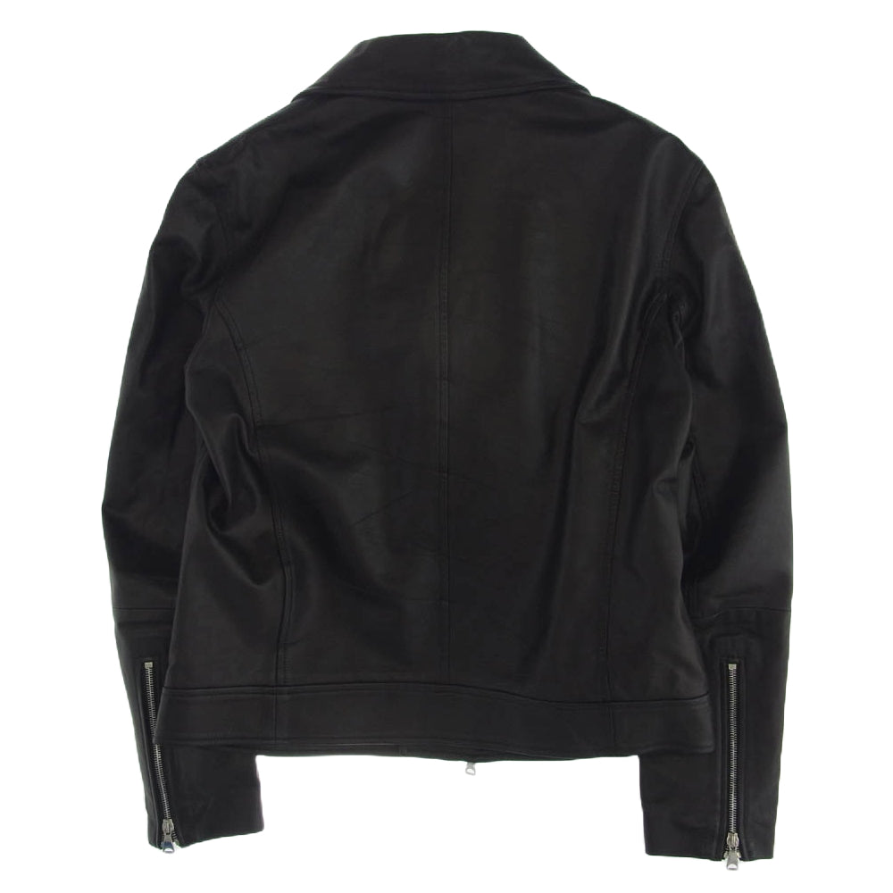 EMMETI エンメティ BUD バド ダブル ライダースジャケット ブラック系 48【中古】