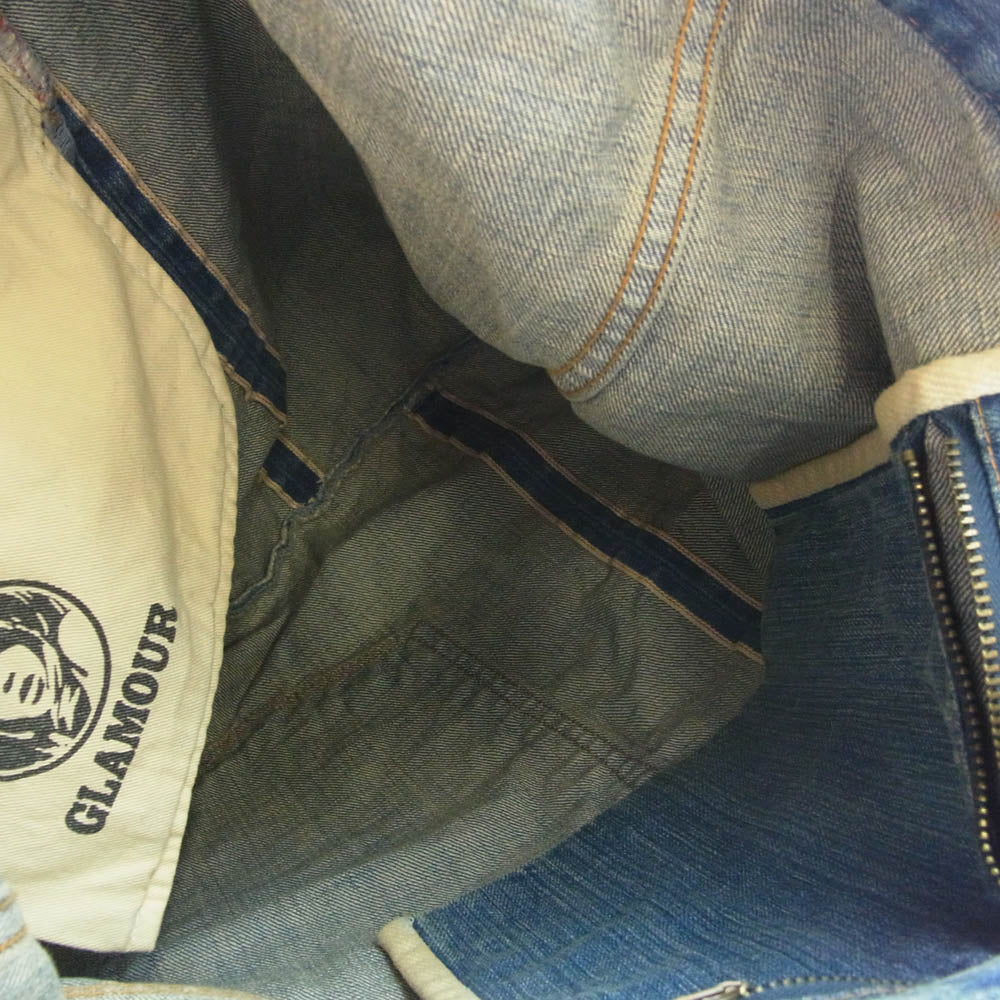 HYSTERIC GLAMOUR ヒステリックグラマー 23AW 01232QB01 MAKE ME SMILE メイクミースマイル ガールステンシル デニム トートバッグ インディゴブルー系 FREE【新古品】【未使用】【中古】