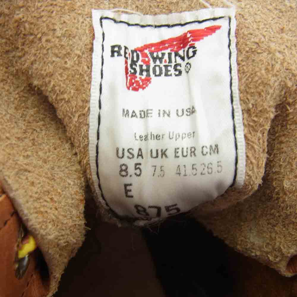 RED WING レッドウィング 875 6-inch Classic Moc クラシック モック レザー ブーツ ブラウン系 26.5cm【美品】【中古】