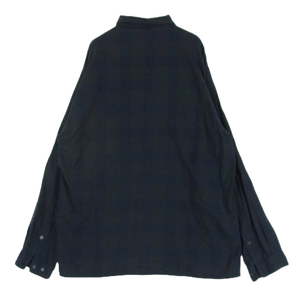 marka マーカ 24SS M24C11SH01C オーガニックコットン キュプラ チェック オープンカラー 長袖 シャツ ネイビー系 ブラック系 2【中古】