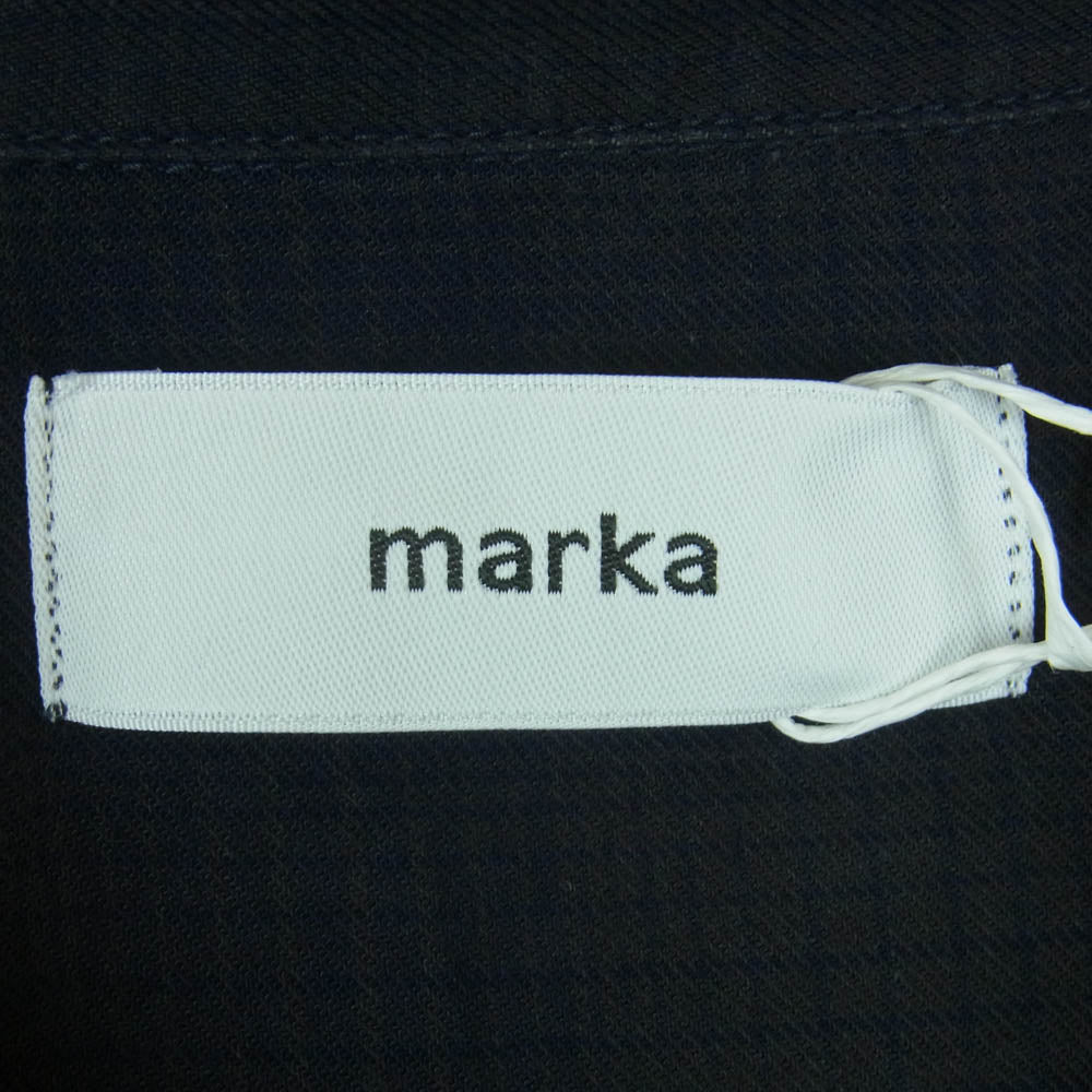 marka マーカ 24SS M24C11SH01C オーガニックコットン キュプラ チェック オープンカラー 長袖 シャツ ネイビー系 ブラック系 2【中古】