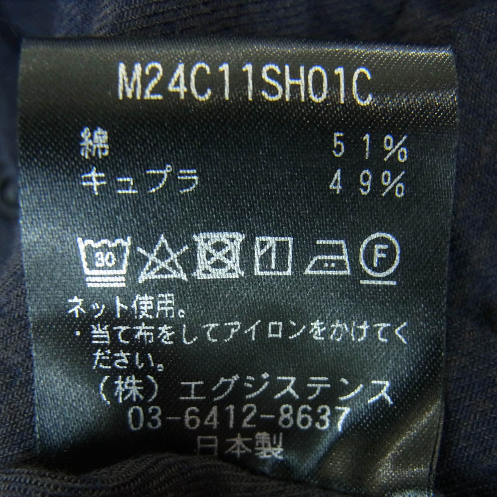 marka マーカ 24SS M24C11SH01C オーガニックコットン キュプラ チェック オープンカラー 長袖 シャツ ネイビー系 ブラック系 2【中古】