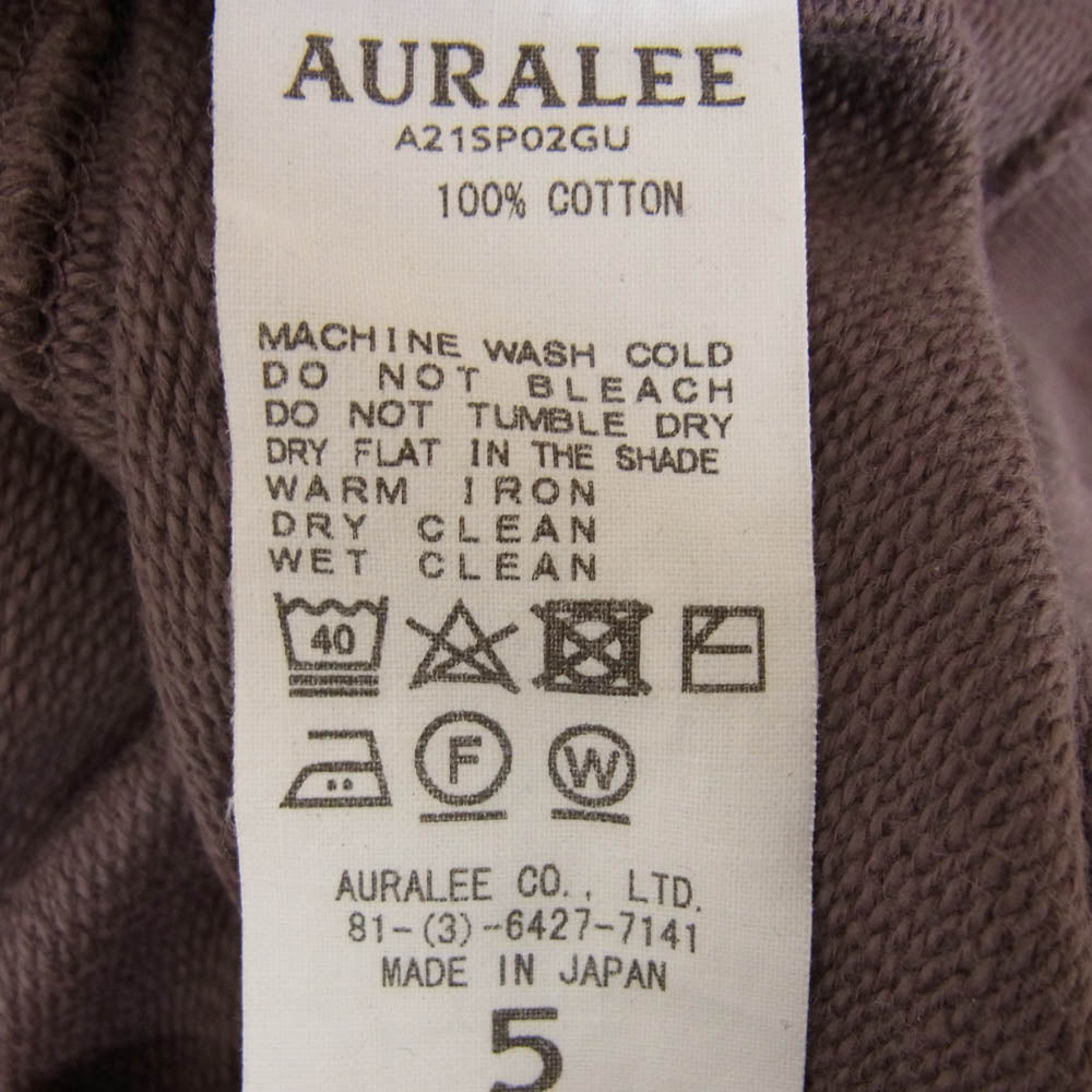 AURALEE オーラリー 21SS A21SP02GU SUPER SOFT SWEAT BIG P/O スーパー ソフト ビッグシルエット スウェット パープル系 5【中古】