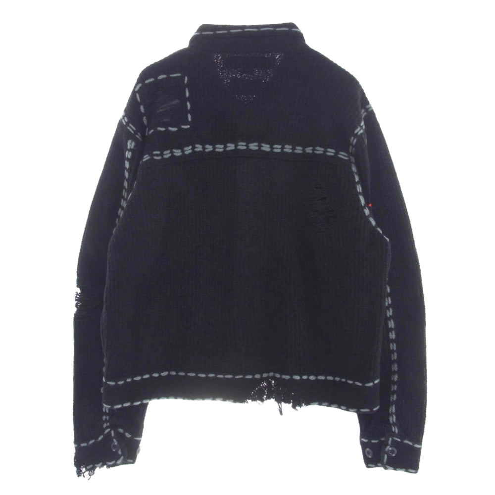 NEIGHBORHOOD ネイバーフッド 24AW 242PGPGN-KNM01 NH X PHINGERIN . PG1 SAVAGE KNIT フィンガリン ニット ジャケット ブラック系 S【美品】【中古】