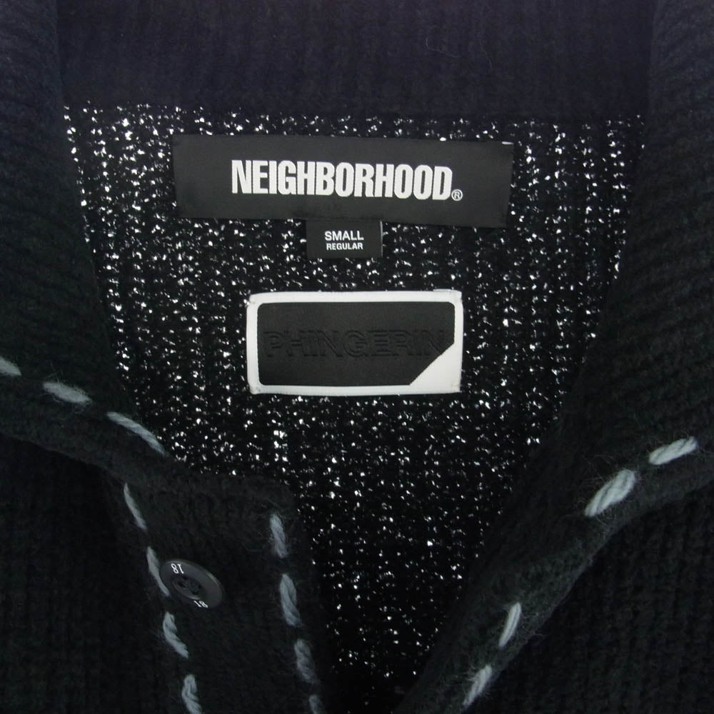 NEIGHBORHOOD ネイバーフッド 24AW 242PGPGN-KNM01 NH X PHINGERIN . PG1 SAVAGE KNIT フィンガリン ニット ジャケット ブラック系 S【美品】【中古】