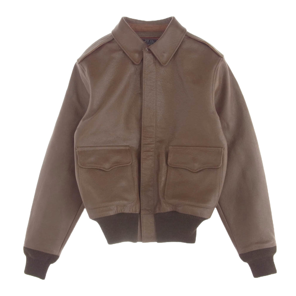 ビルケルソー PERRY SPORTS WEAR ペリースポーツ 実名復刻 Type A-2 フライト ジャケット ブラウン系 34【美品】【中古】