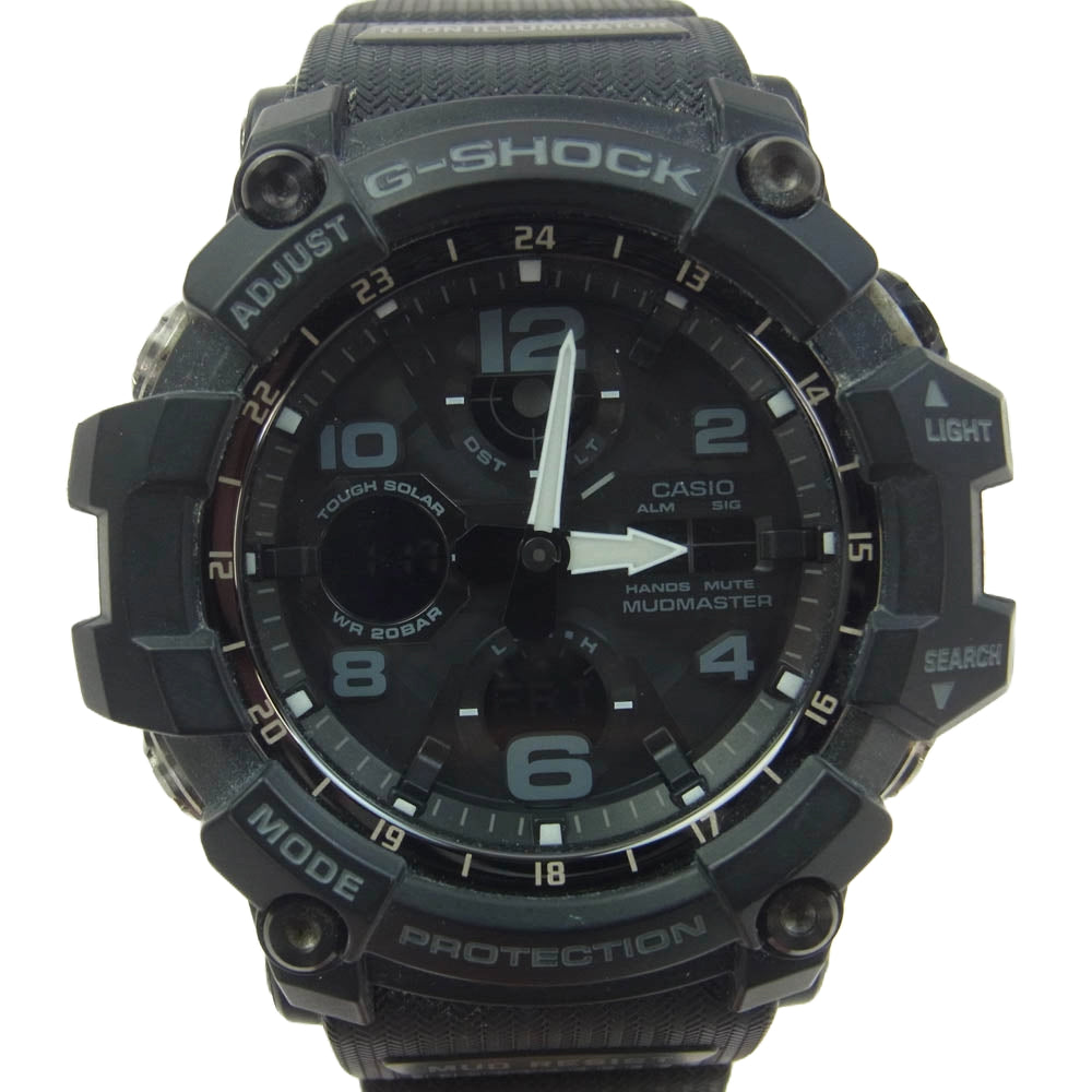 CASIO G-SHOCK カシオ ジーショック 5561 MUDMASTER GWG-100 マッドマスター アナログ デジタル 電波ソーラー 腕時計 ブラック系【中古】