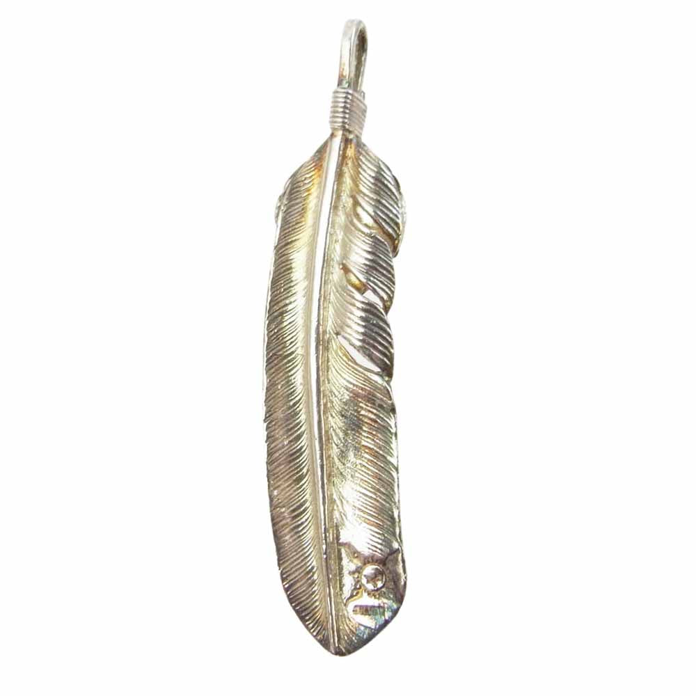 FIRST ARROW's ファーストアローズ ターコイズ ハートフェザー付 フェザー ペンダント トップ 左向き Large シルバー系【中古】
