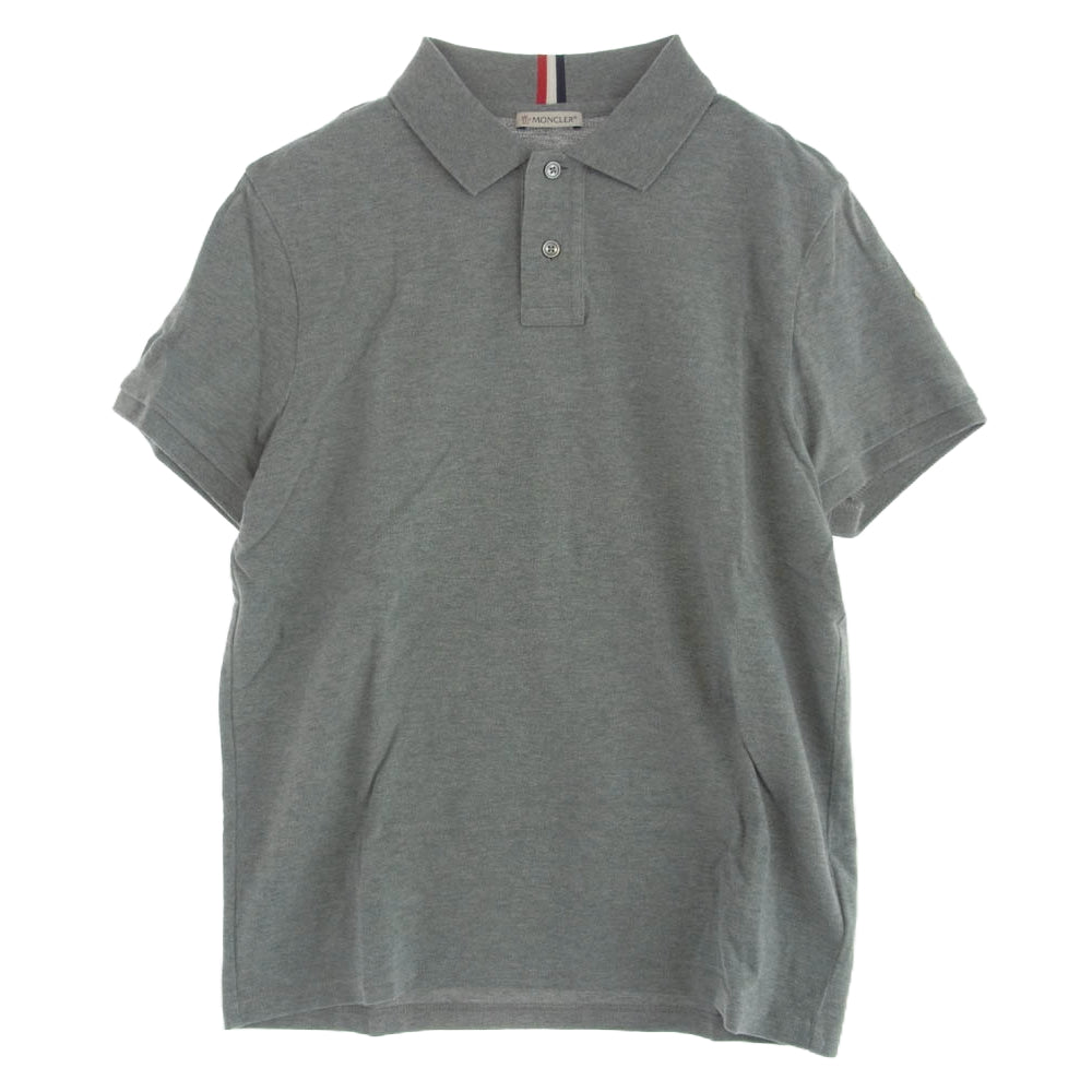 MONCLER モンクレール MAGLIA POLO MANICA CORTA マグリア 袖ロゴ 半袖 ポロ シャツ グレー系 S【中古】