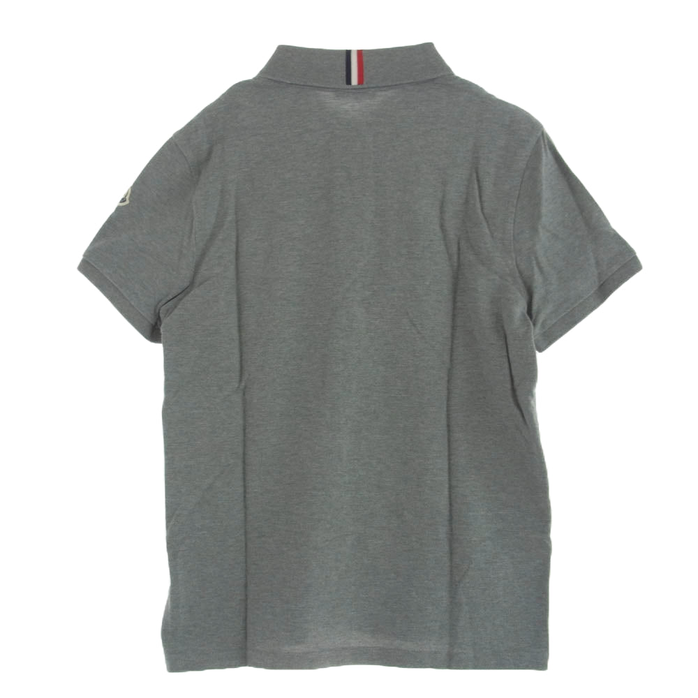 MONCLER モンクレール MAGLIA POLO MANICA CORTA マグリア 袖ロゴ 半袖 ポロ シャツ グレー系 S【中古】