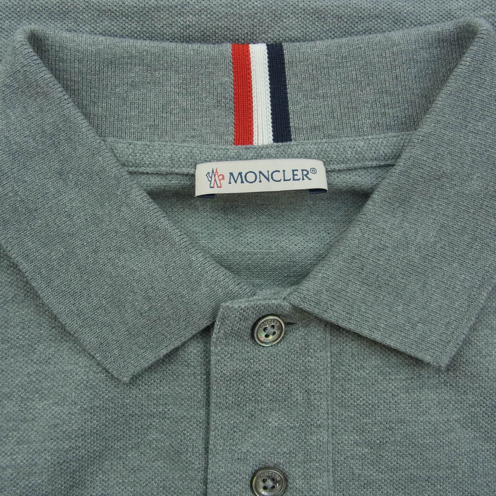 MONCLER モンクレール MAGLIA POLO MANICA CORTA マグリア 袖ロゴ 半袖 ポロ シャツ グレー系 S【中古】