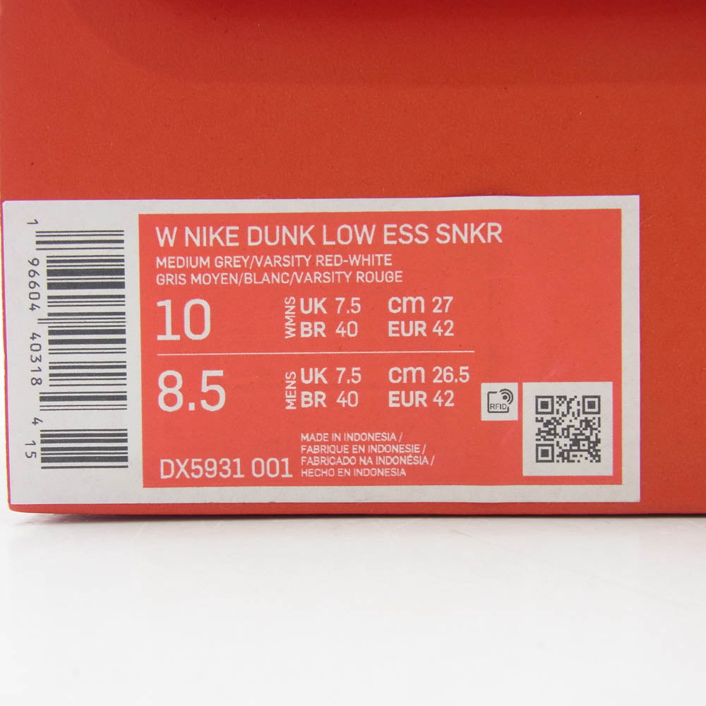 NIKE ナイキ DX5931-001 WMNS DUNK LOW UNLV SATIN MEDIUM GREY VARSITY ウィメンズ ダンクロー サテン ローカット スニーカー レッド系 27cm【新古品】【未使用】【中古】