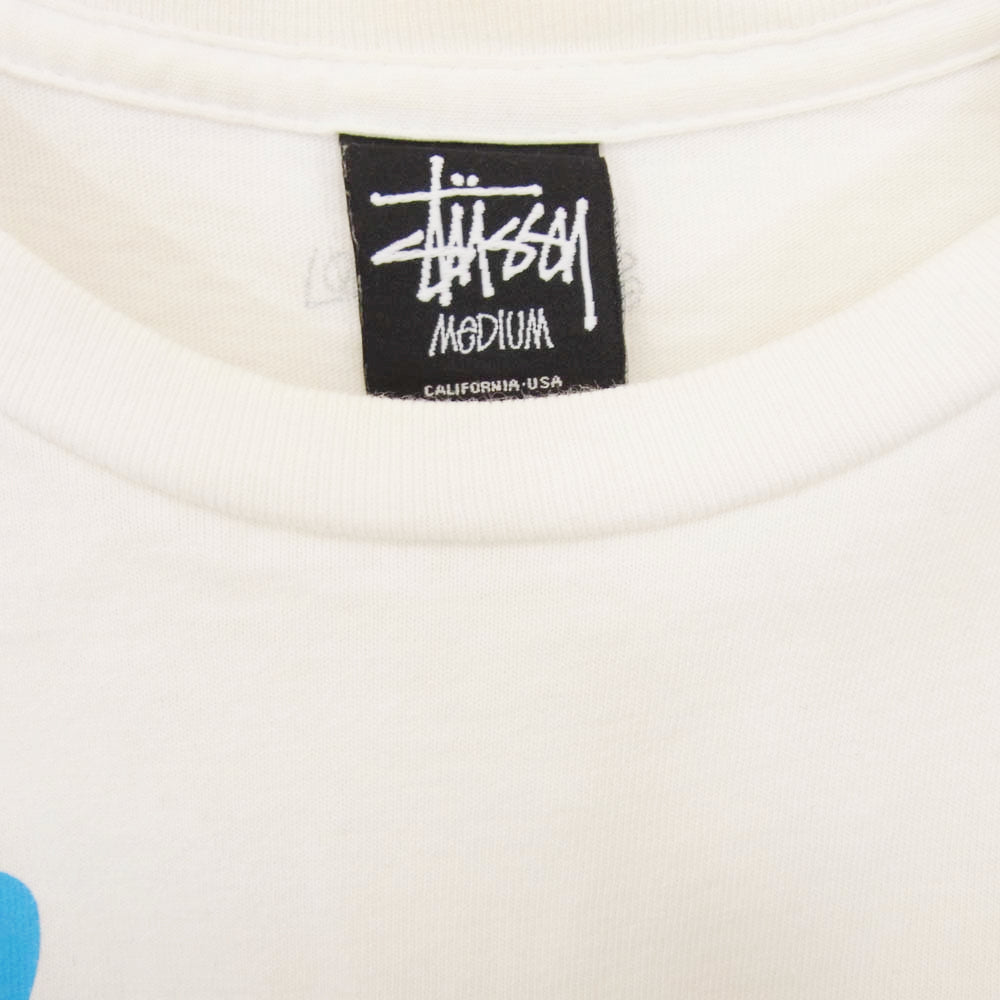 STUSSY ステューシー BIG4 ナンバリング80 ロゴプリント 半袖 Tシャツ ホワイト系 M【中古】