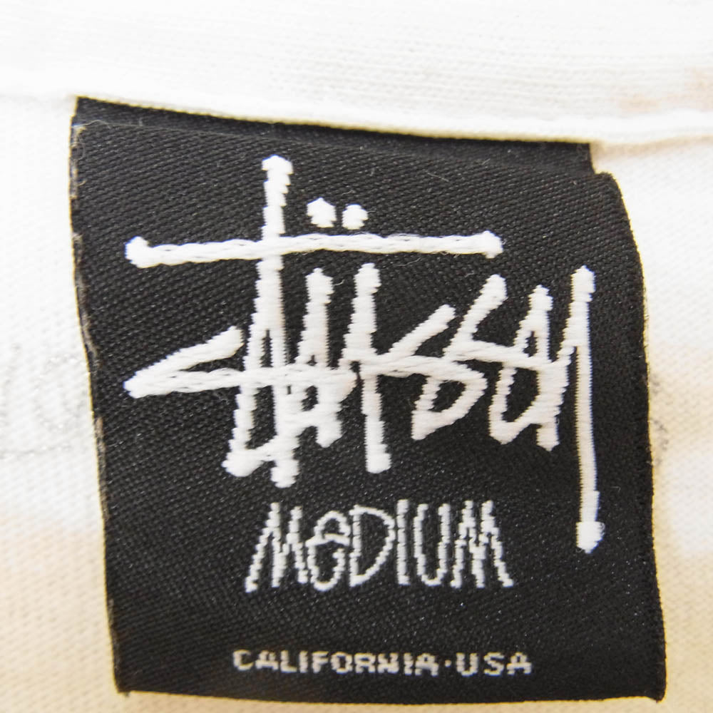 STUSSY ステューシー BIG4 ナンバリング80 ロゴプリント 半袖 Tシャツ ホワイト系 M【中古】