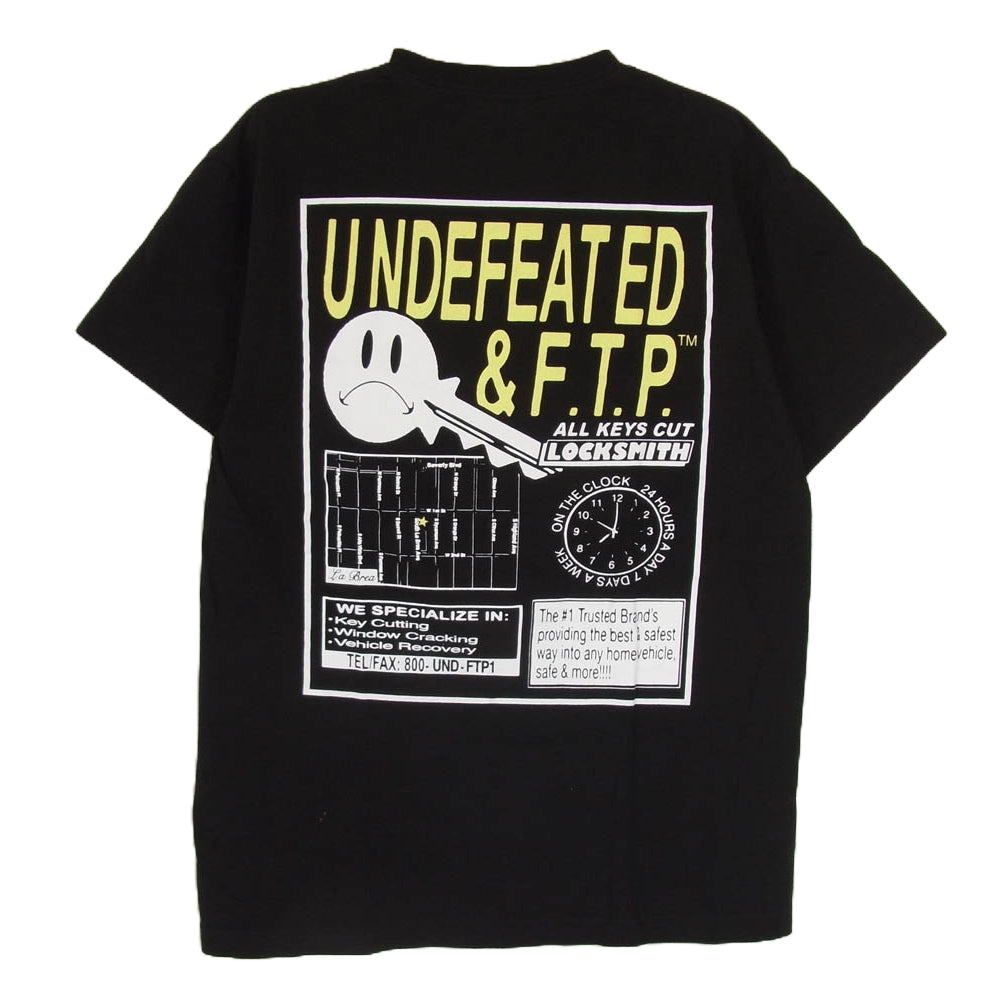 UNDEFEATED アンディフィーテッド FTP  LOCKSMITH KEY LOGO TEE キープリント 半袖 Tシャツ ブラック系 M【中古】