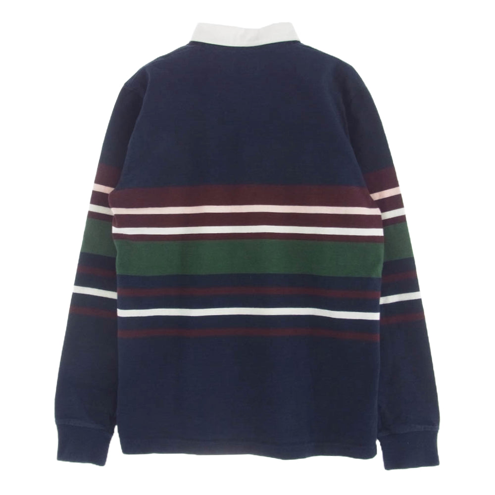 N.O.A ノア ラグビー ポロ ラガー ストライプ 長袖 シャツ ネイビー系 M【中古】