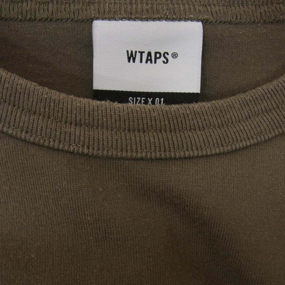 WTAPS ダブルタップス 181ATDT-CSM13 DESIGN WTVUA TEE ロゴプリント 半袖 Tシャツ カーキ系 01　【中古】