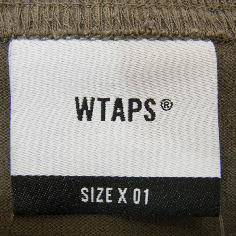 WTAPS ダブルタップス 181ATDT-CSM13 DESIGN WTVUA TEE ロゴプリント 半袖 Tシャツ カーキ系 01　【中古】