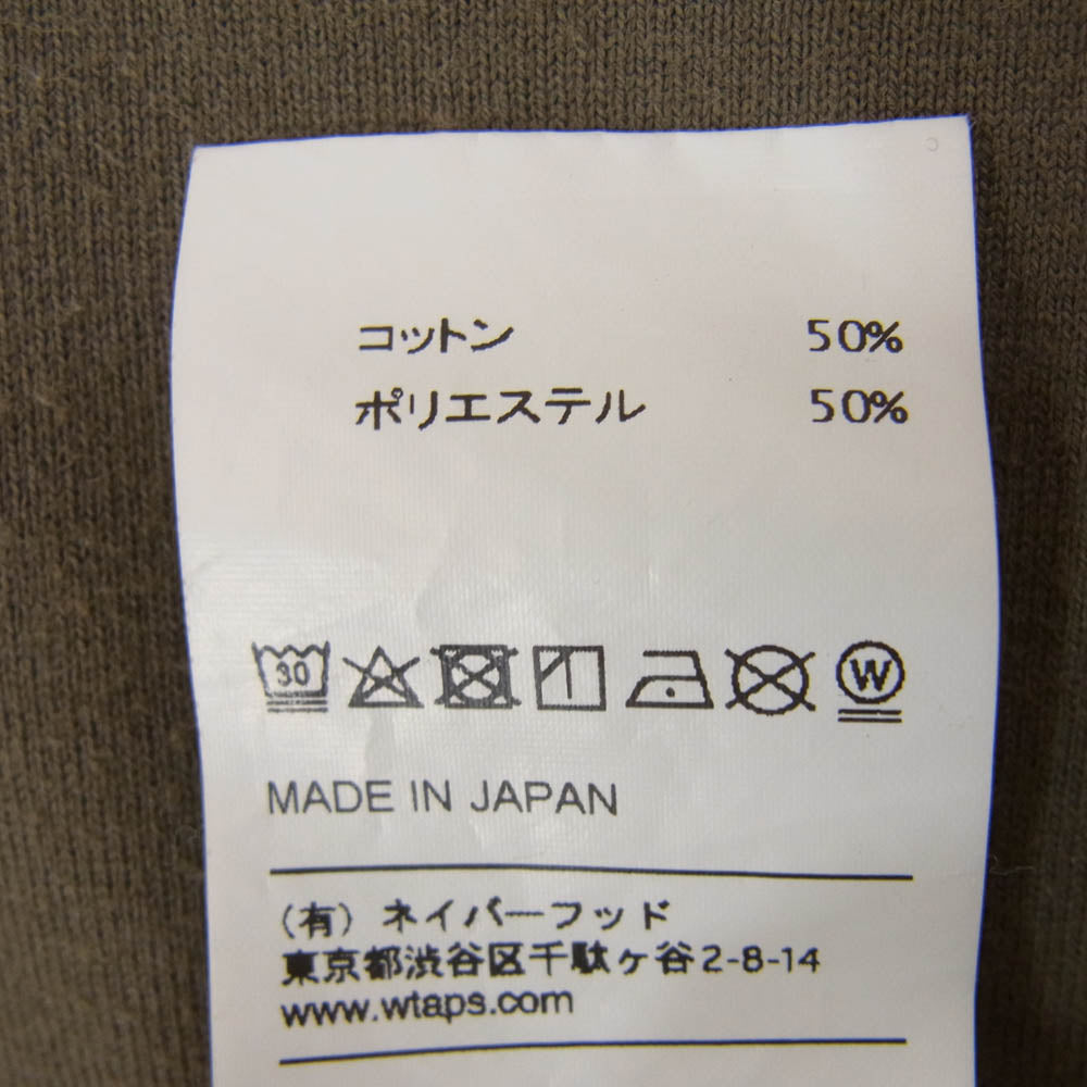 WTAPS ダブルタップス 181ATDT-CSM13 DESIGN WTVUA TEE ロゴプリント 半袖 Tシャツ カーキ系 01　【中古】