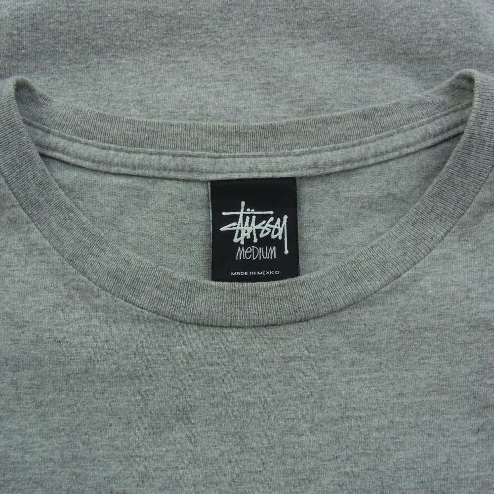 STUSSY ステューシー A BATHING APE アベイシングエイプ シャーク カモフラロゴ バックプリント クルーネック 半袖 Tシャツ グレー グレー系 M【中古】
