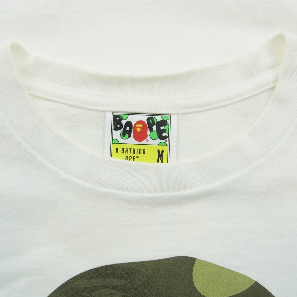 A BATHING APE アベイシングエイプ UNDEFEATED アンディーフィーテッド カモフラ ロゴプリント 半袖 Tシャツ ホワイト系 M【中古】