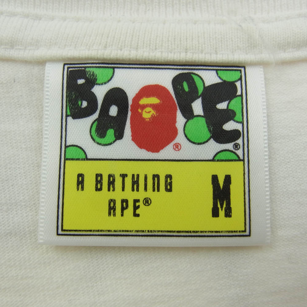 A BATHING APE アベイシングエイプ UNDEFEATED アンディーフィーテッド カモフラ ロゴプリント 半袖 Tシャツ ホワイト系 M【中古】