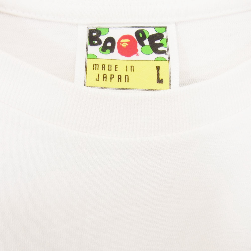 A BATHING APE アベイシングエイプ UNDEFEATED アンディーフィーテッド カモフラ ロゴプリント 半袖 Tシャツ ホワイト系 L【中古】