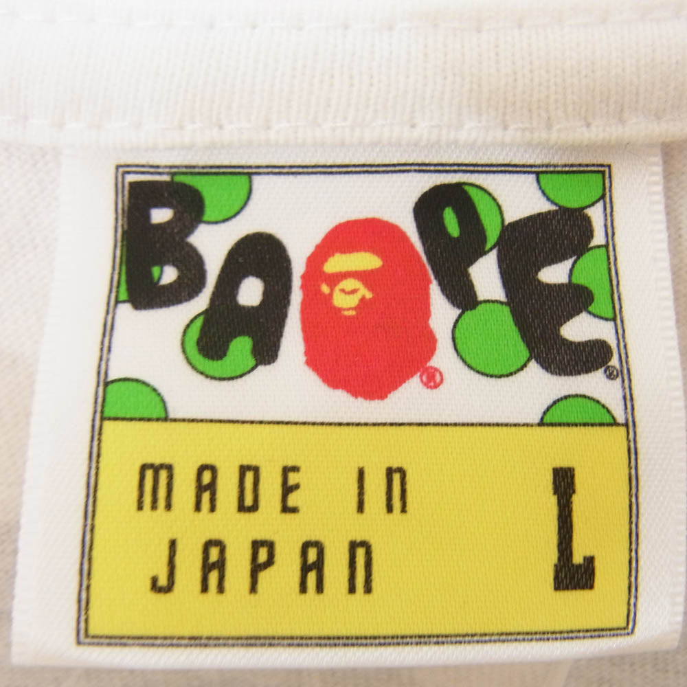 A BATHING APE アベイシングエイプ UNDEFEATED アンディーフィーテッド カモフラ ロゴプリント 半袖 Tシャツ ホワイト系 L【中古】