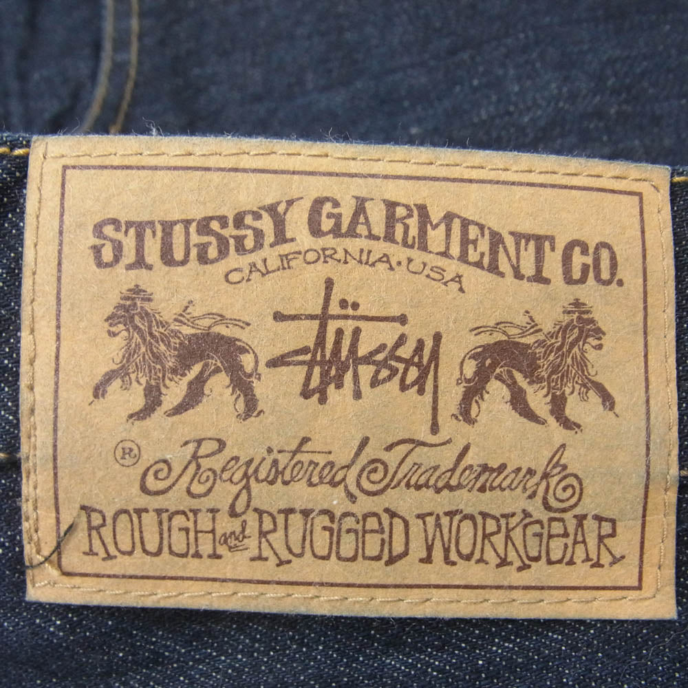 STUSSY ステューシー ROUGH＆RUGGED DENIM PANTS ワッペン付き デニムパンツ ジーンズ インディゴブルー系 32【中古】