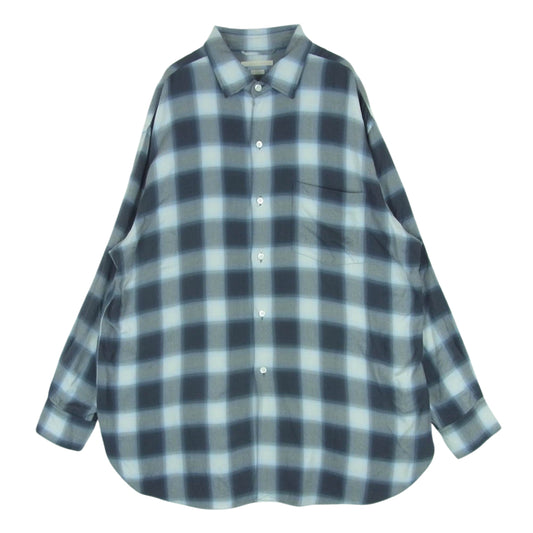 blurhms ブラームス 23SS BHS23S016 Rayon Check Shirt レーヨン オンブレ チェック 長袖 シャツ グレー系 2【中古】