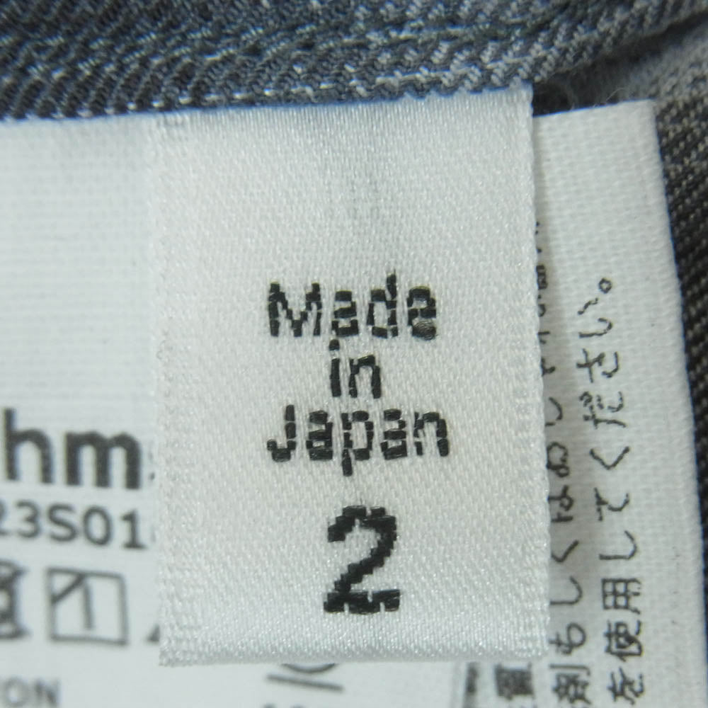 blurhms ブラームス 23SS BHS23S016 Rayon Check Shirt レーヨン オンブレ チェック 長袖 シャツ グレー系 2【中古】