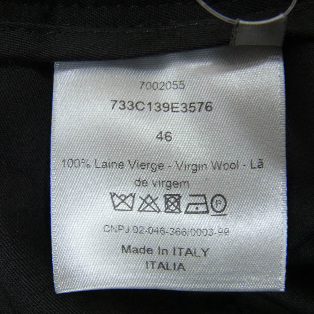 DIOR HOMME ディオールオム 17SS 733C139E3576 WOOL JACQUARD PANTS ウールジャガード 裾ジップ イージー パンツ ブラック系 46【中古】