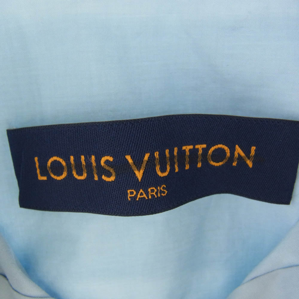 LOUIS VUITTON ルイ・ヴィトン 20SS JLF HIS95W Regular Shirts 変形襟 サイドスリット 長袖 シャツ ライトブルー系 XS【中古】