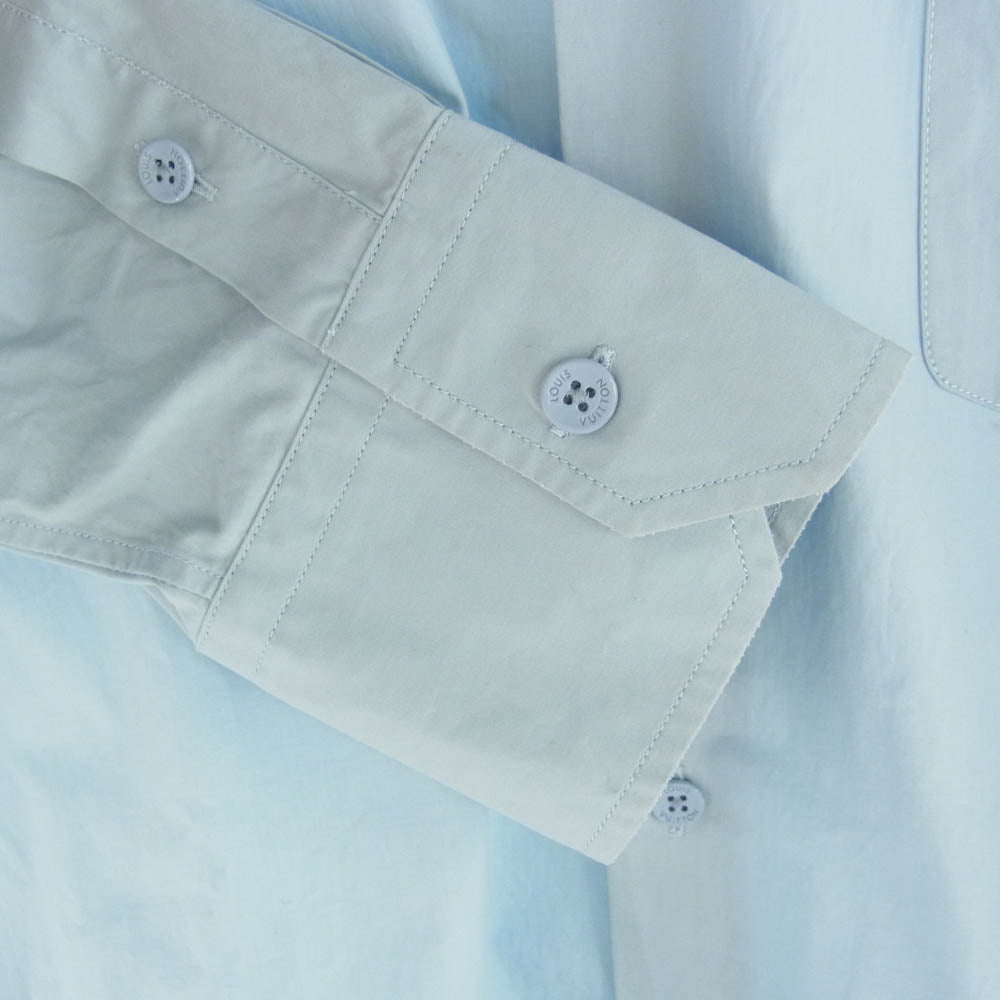 LOUIS VUITTON ルイ・ヴィトン 20SS JLF HIS95W Regular Shirts 変形襟 サイドスリット 長袖 シャツ ライトブルー系 XS【中古】