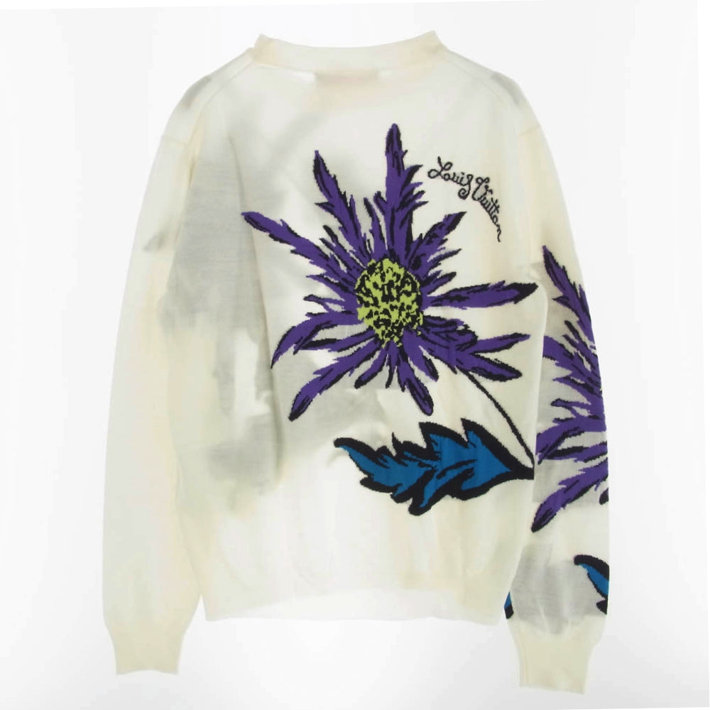 LOUIS VUITTON ルイ・ヴィトン 23SS X87 HON89W シスルインターシャ プルオーバー ニット セーター ホワイト系 M【極上美品】【中古】