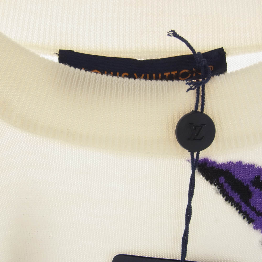 LOUIS VUITTON ルイ・ヴィトン 23SS X87 HON89W シスルインターシャ プルオーバー ニット セーター ホワイト系 M【極上美品】【中古】