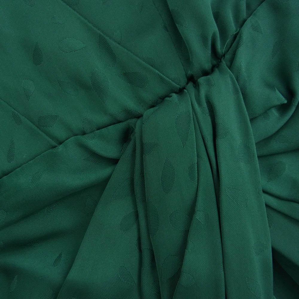 Self-Portrait セルフポートレイト 総柄 ギャザースリーブ 長袖 ワンピース チュニック ドレス グリーン系 UK6【中古】