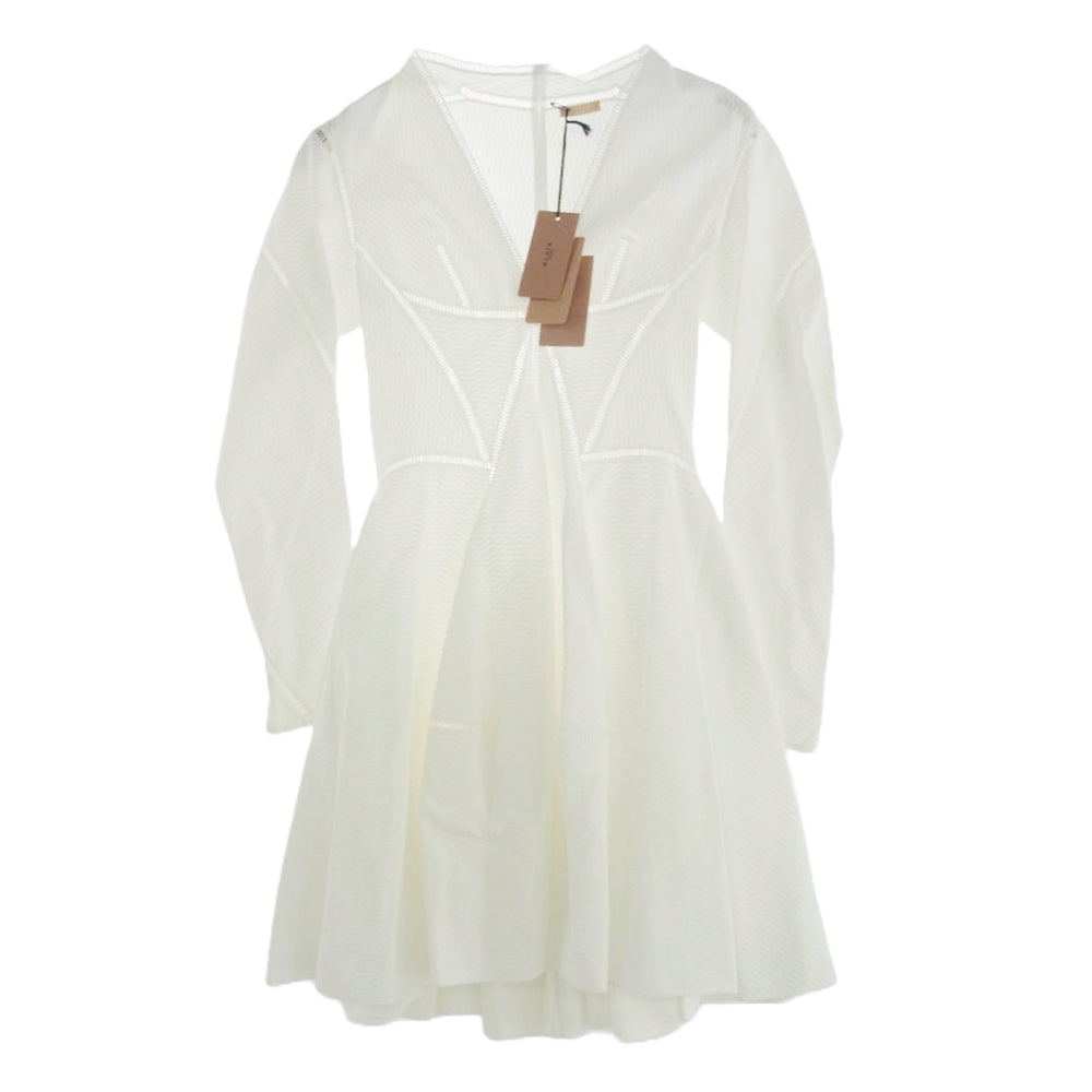 ALAIA  アライア 長袖 シースルー ワンピース チュニック ドレス ホワイト系 S【極上美品】【中古】