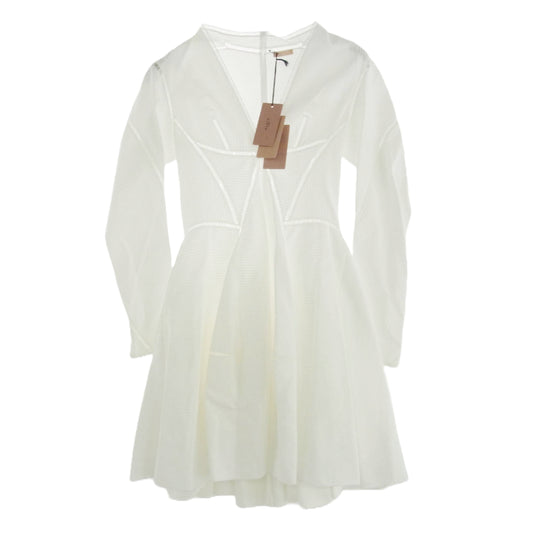 ALAIA  アライア 長袖 シースルー ワンピース チュニック ドレス ホワイト系 S【極上美品】【中古】