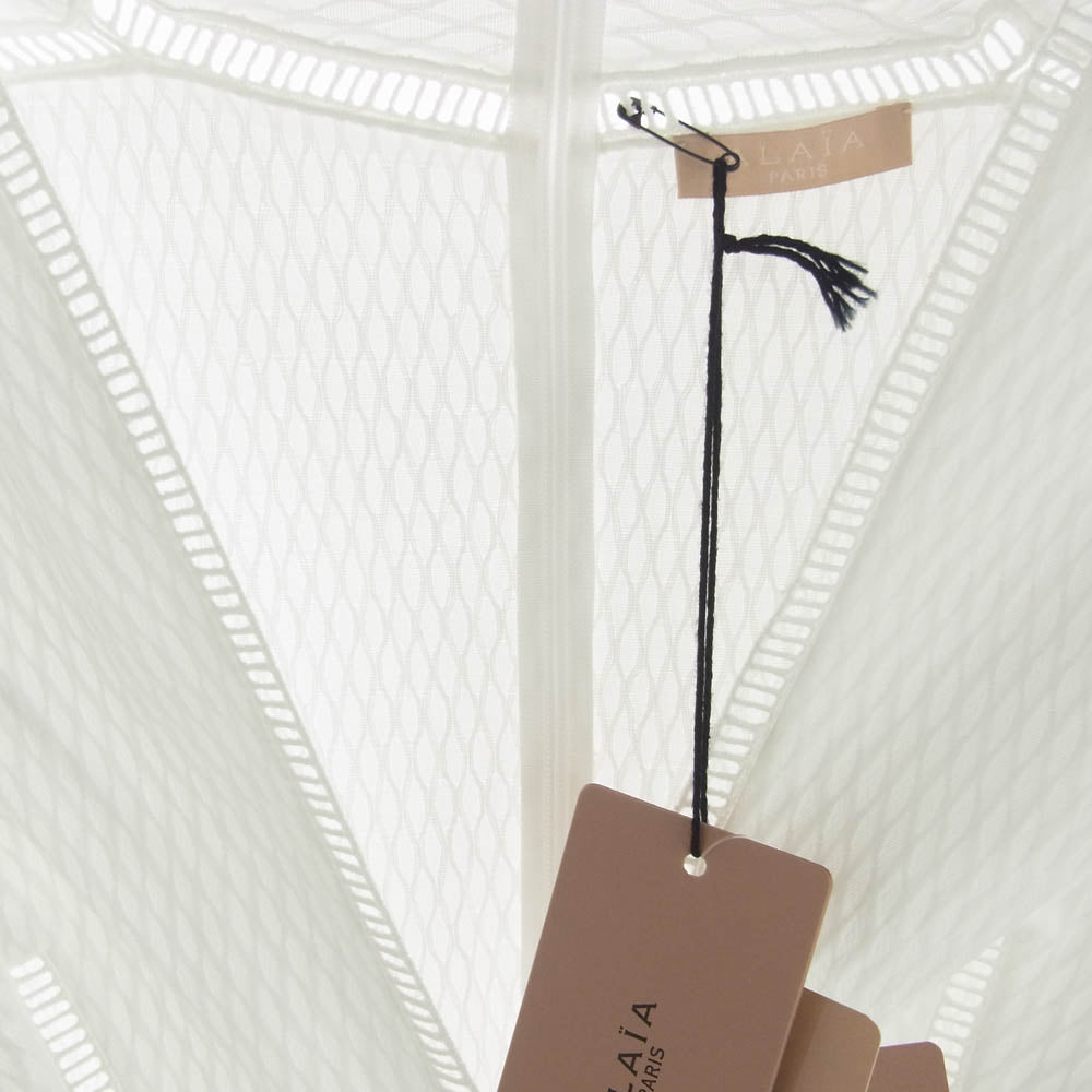 ALAIA  アライア 長袖 シースルー ワンピース チュニック ドレス ホワイト系 S【極上美品】【中古】